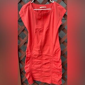 Variables Coral Ruched Cotton Dress – Size S